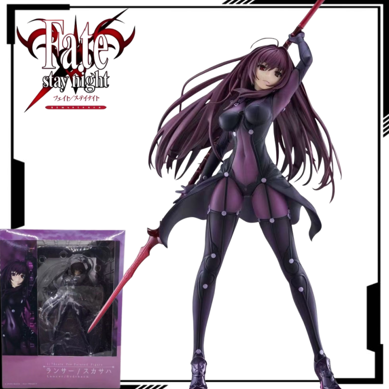 Fate Anime Merchandise - ฟิกเกอร์ Fate/stay Night รุ่นในประเทศ โมเดลการ์ตูนสคาธัค ท่ายืนโชว์สินค้าอนิเมะ
